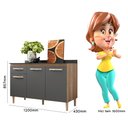 Ver imagem 3 de Balcão Fit 120 Para Cozinha Carvalho Rústico / Chumbo - Nicioli