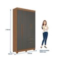 Ver imagem 6 de Guarda-roupa Londrina 4 Portas 2 Gavetas com Espelho Mdp Londrina