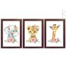 Quadros Decorativos Quarto de Menina Animais Aquarela:Tabaco - 1