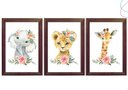 Ver imagem 1 de Quadros Decorativos Quarto de Menina Animais Aquarela:tabaco