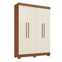 Ver imagem 3 de Guarda Roupa Sarandi 4 Portas 2 Gavetas Off White/Jatobá/Areia
