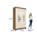 Ver imagem 6 de Guarda-Roupa 4 Portas 2 Gavetas com Espelho Sarandi Off White/Jatobá/Areia