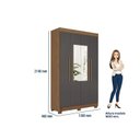 Ver imagem 4 de Guarda-Roupa 04 Portas 2 Gavetas com Espelho Paraná Cinza/Jatobá/Grafite