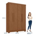 Ver imagem 4 de Guarda Roupa Sarandi 4 Portas 2 Gavetas Marrom/Jatoba