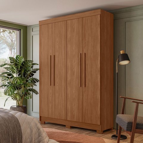 Guarda Roupa Sarandi 4 Portas 2 Gavetas Marrom/Jatoba