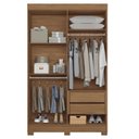 Ver imagem 4 de Guarda-Roupa 4 Portas 2 Gavetas com Espelho Sarandi Marrom/Jatoba