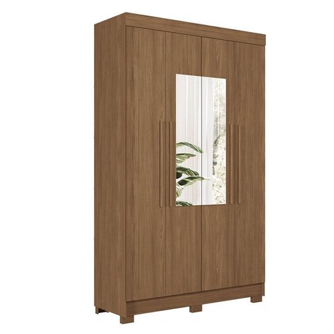Guarda-Roupa 4 Portas 2 Gavetas com Espelho Sarandi Marrom/Jatoba