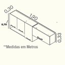 Ver imagem 4 de Armário de Cozinha 3 Portas com Nicho e  Basculante 190cm Vegas Itatiaia 