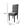 Kit 2 Cadeiras Sala de Jantar Estofadas Eloísa Veludo Cinza (liz Maria) - 3