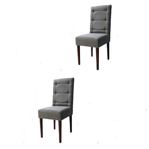 Kit 2 Cadeiras Sala de Jantar Estofadas Eloísa Veludo Cinza (liz Maria)