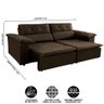 Sofá 3 Lugares Isabela Retrátil Reclinável 210cm Pillow Top Cor:marrom - 5