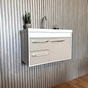Ver imagem 6 de Conjunto Gabinete de Banheiro em MDF com Espelheira Potenza Branco/Gianduia