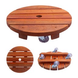 Suporte para Vaso de Planta Redondo com Rodinhas Gel Silicone 35cm - 1