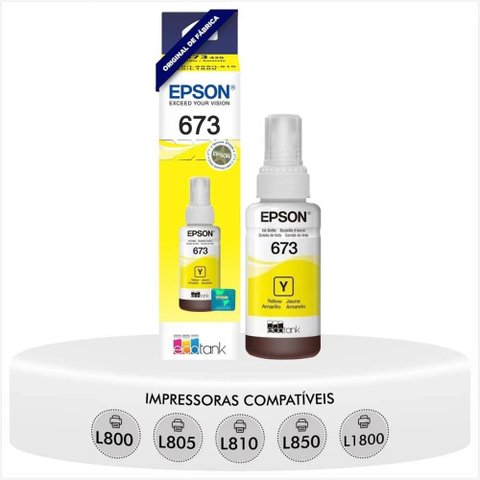 Tinta Epson 673 Ecotank T673420al Amarelo L800/l805/l810/l850/l1800
