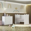 Ver imagem 1 de Quarto de Bebê Doce Sonho com Cômoda 2561 e Berço Simples 1 Qmovi Branco