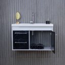 Ver imagem 7 de Conjunto Gabinete de Banheiro em MDF com Espelheira Potenza Branco/Preto