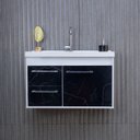 Ver imagem 6 de Conjunto Gabinete de Banheiro em MDF com Espelheira Potenza Branco/Preto