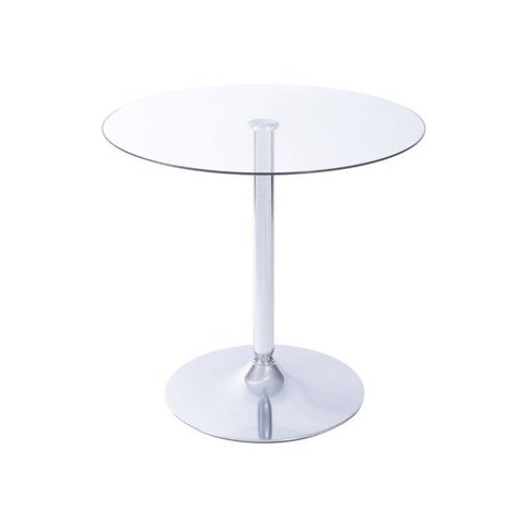 Mesa para Sala de Jantar Tampo de Vidro Apollo Transparente/Cromo
