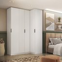 Ver imagem 1 de Guarda-Roupa de Canto Reto 100% MDF 4 Portas Altezza Clean