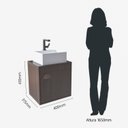 Ver imagem 4 de Gabinete para Banheiro com Cuba 40cm Prata/Preto