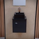 Ver imagem 7 de Gabinete para Banheiro com Cuba 40cm Prata/Preto