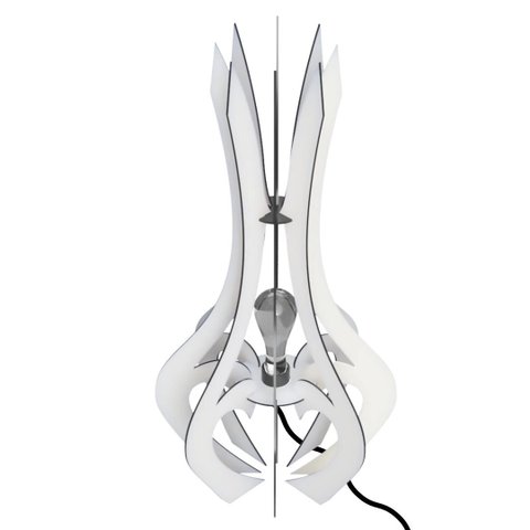 Luminária de Chão MDF HOLAMBRA:BRANCO/Kit com 2 - 85x45cm e 60x30cm