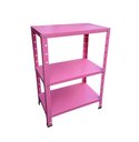 Ver imagem 1 de Estante de Aço Mini com 3 Prateleiras 45x27cm 45kg Coluna Bipartida Para Escritório Rosa