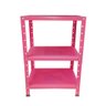 Estante de Aço Mini com 3 Prateleiras 45x27cm 45kg Coluna Bipartida Para Escritório Rosa - 4