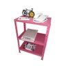 Estante de Aço Mini com 3 Prateleiras 45x27cm 45kg Coluna Bipartida Para Escritório Rosa - 2
