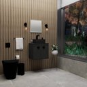 Ver imagem 1 de Gabinete para Banheiro com Cuba 51cm em MDF Preto