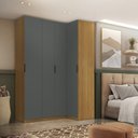 Ver imagem 1 de Guarda-Roupa de Canto Reto 100% MDF 4 Portas Altezza Clean
