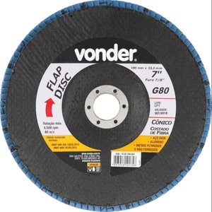 Flap disc 7" g80 costado fibra cônico p/ aço carbono e inox