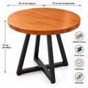 Ver imagem 4 de Mesa de Jantar Redonda 70cm em Madeira Maciça e Pé de Ferro 4 Lugares