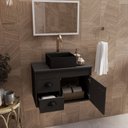 Ver imagem 3 de Gabinete para Banheiro com Cuba 63cm em MDF Preto