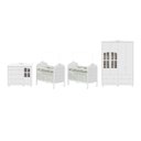 Ver imagem 3 de Quarto de Bebê Gêmeos 2 Berços Capitonê Guarda-Roupa e Cômoda Maya Clássico 100% MDF Espresso Móveis Branco/Brilho