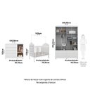 Ver imagem 5 de Quarto de Bebê Gêmeos 2 Berços Capitonê Guarda-Roupa e Cômoda Maya Clássico 100% MDF Espresso Móveis Branco/Brilho