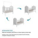 Ver imagem 7 de Quarto de Bebê Gêmeos 2 Berços Capitonê Guarda-Roupa e Cômoda Maya Clássico 100% MDF Espresso Móveis Branco/Brilho