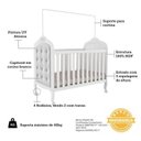 Ver imagem 6 de Quarto de Bebê Gêmeos 2 Berços Capitonê Guarda-Roupa e Cômoda Maya Clássico 100% MDF Espresso Móveis Branco/Brilho