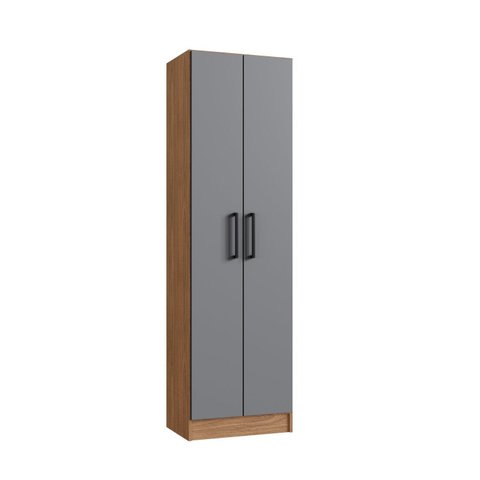 Armário para Escritório 2 Portas 177x52x34 cm Laranja/Freijó/Cinza