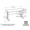 Ver imagem 6 de Mesa de Escritório Pé Metálico com Gaveteiro 120cm Preto