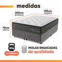 Ver imagem 3 de Cama Box King Molas Ensacadas Pillow Super Monaco 193x203x72cm Probel - até 180kg por Pessoa