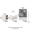Ver imagem 5 de Quarto de Bebê Gêmeos 2 Berços Guarda-Roupa e Cômoda Janelada 100% MDF Maya Clássico Espresso Móveis Branco/Brilho