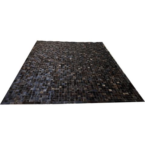 Tapete de Couro Marrom Café 2,50x3,00 com Borda Peça 05x05cm