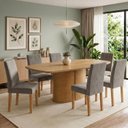 Ver imagem 1 de Conjunto de Mesa de Jantar 6 Lugares 180x90cm MDF Diana Espanha Cinamomo Cinza