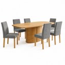 Ver imagem 3 de Conjunto de Mesa de Jantar 6 Lugares 180x90cm MDF Diana Espanha Cinamomo Cinza