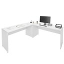 Ver imagem 6 de Mesa Escrivaninha em L Canto Arredondado 140cm Branco