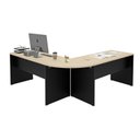 Ver imagem 5 de Mesa Escrivaninha em L Canto Arredondado 140cm Carvalho e Preto Bege
