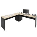 Ver imagem 6 de Mesa Escrivaninha em L Canto Arredondado 140cm Carvalho e Preto Bege