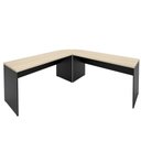 Ver imagem 7 de Mesa Escrivaninha em L Canto Arredondado 140cm Carvalho e Preto Bege