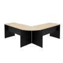 Ver mais imagens de Mesa Escrivaninha em L Canto Arredondado 140cm Carvalho e Preto Bege